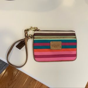 Coach Striped Wristlet